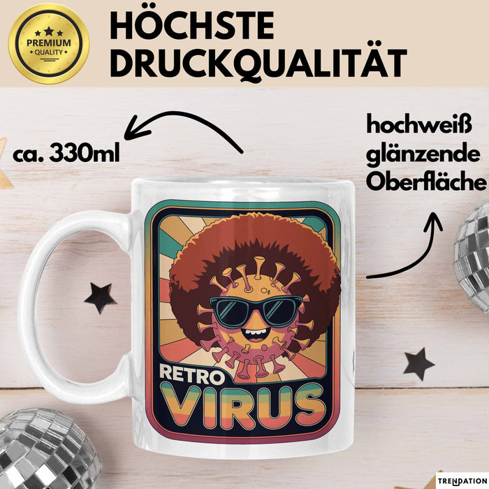 Computerprogrammierer Softwareingenieur Tasse Geschenk Lustige Geschenkidee Spruch Retro Virus Weiß Trendation