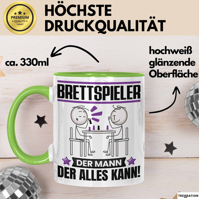 Brettspieler Tasse Geschenk für Brettspieler Der Mann Der Alles Kann Geschenkidee zum Geburtstag Grün Trendation