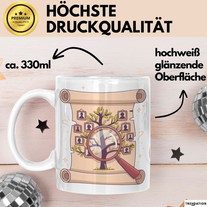 Genealoge Tasse Geschenk Lustige Geschenkidee Spruch Für Stammbaum Forscher Weiß Trendation