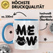 Katzen Tierliebhaber Tasse Geschenk Lustige Geschenkidee Spruch Meow Blau Trendation