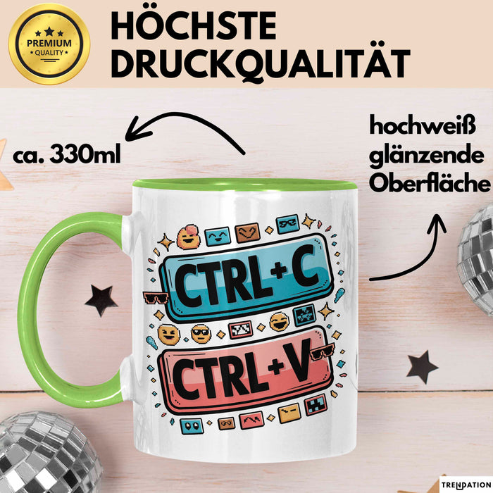 Meme Süchtiger Tasse Geschenkidee für virale Humor Fans Grün Trendation