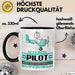 Pilot Geschenk Tasse Ich Bin Pilot Aber Sag Doch Einfach Superheld Lustige Geschenkdiee für Pilot Kaffee-Becher Schwarz Trendation