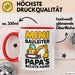 Bauleiter Bauunternehmer Tasse Geschenk Lustige Geschenkidee Spruch Mini Bauleiter Papa's Rechte Hand Rot Trendation