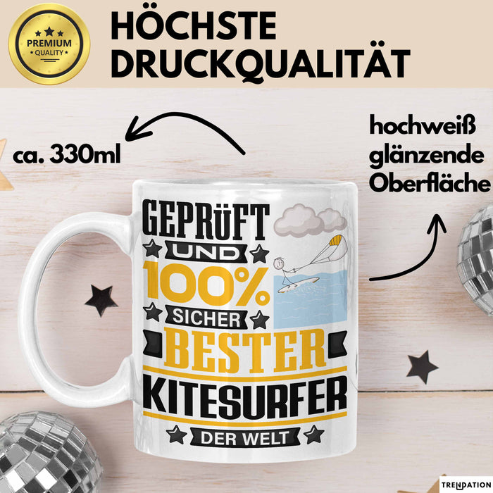 Kitesurfer Geschenk Lustiger Spruch für Kitesurfer Geschenkidee Bester Kitesurfer Der Welt Weiß Trendation