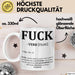 F*** Tasse Geschenk Schimpfwort 18+ Geschenkidee Männer Frauen Arbeitskollege Geschenkidee Kaffee-Becher Weiß Trendation