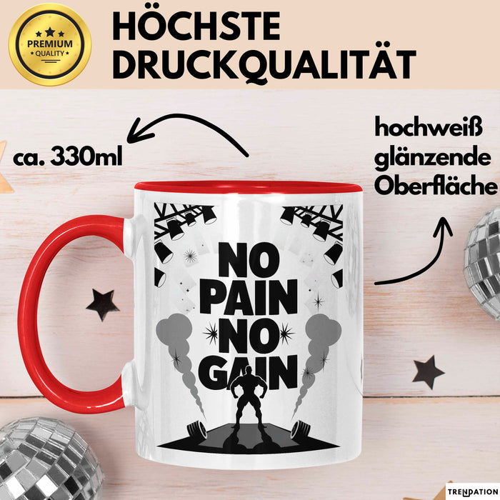 Bodybuilder Tasse Geschenk Lustige Geschenkidee Spruch Für Muskel Aufbau Fans Rot Trendation