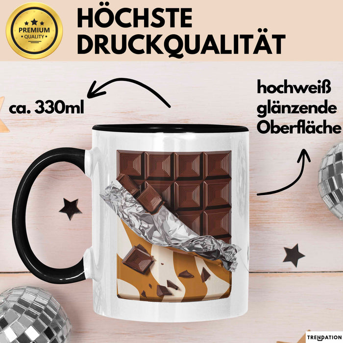 Schokoladenliebhaber Tasse Geschenkidee für Naschkatzen Trendation