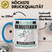 Bergsteiger Tasse Geschenk für Bergsteiger Geburtstag Lustiger Spruch Kaffee-Becher Was Ist Deine Superkraft Blau Trendation