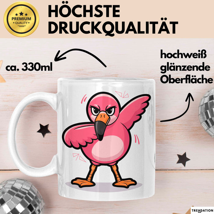 Dabender Flamingo Tasse Geschenk Lustige Geschenkidee Spruch Weiß Trendation
