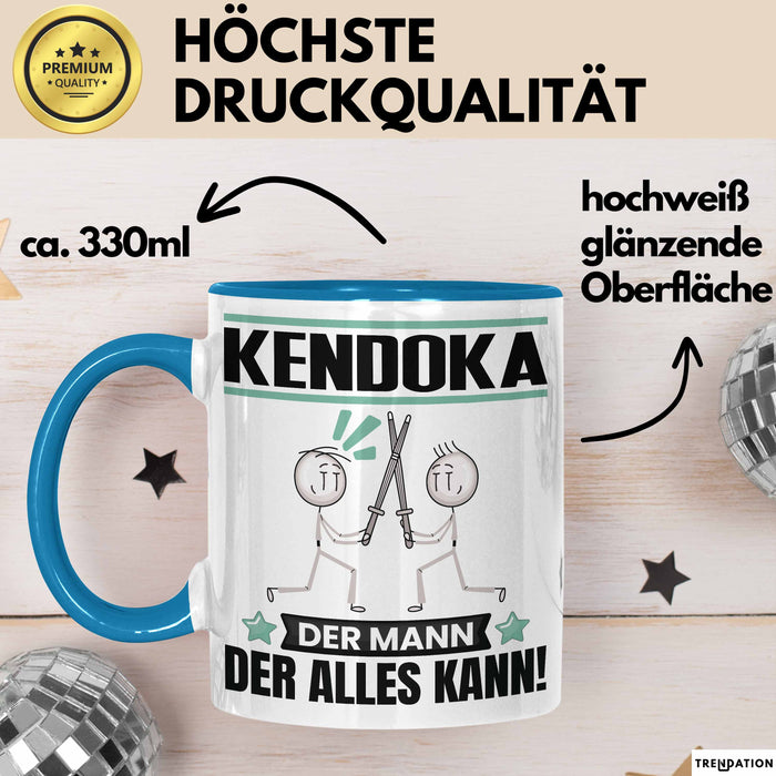 Kendoka Tasse Geschenk für Kendoka Der Mann Der Alles Kann Geschenkidee zum Geburtstag Blau Trendation
