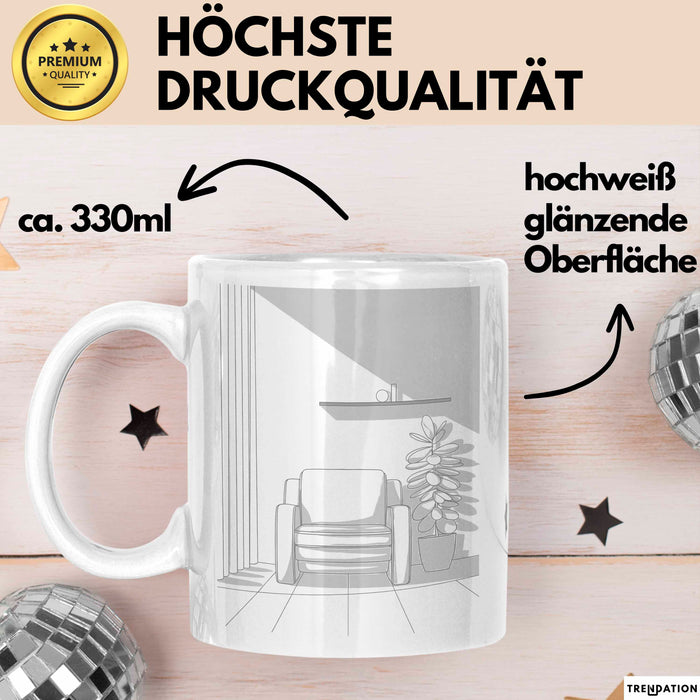 Minimalistischer Dekorateur Tasse Geschenk Lustige Geschenkidee Spruch Für Klare Räume Liebhaber Weiß Trendation
