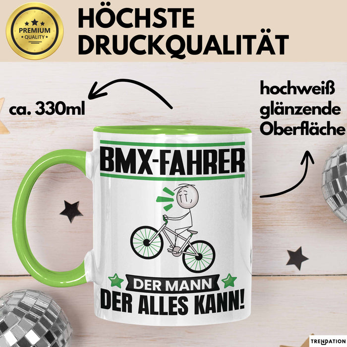 BMX-Fahrer Tasse Geschenk für BMX-Fahrer Der Mann Der Alles Kann Geschenkidee zum Geburtstag Grün Trendation