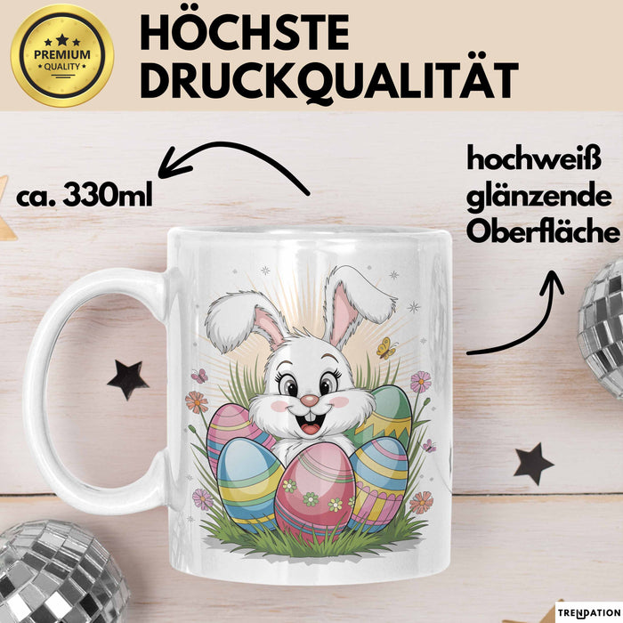Ostern Tasse Geschenkidee für Feiertagsliebhaber Spruch Weiß Trendation