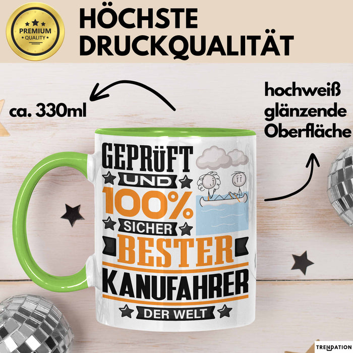 Kanufahrer Geschenk Lustiger Spruch für Kanufahrer Geschenkidee Bester Kanufahrer Der Welt Grün Trendation