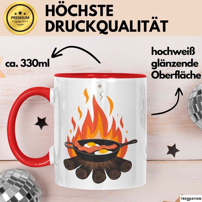 Camping Koch Tasse Geschenkidee für Outdoor Koch Liebhaber Rot Trendation