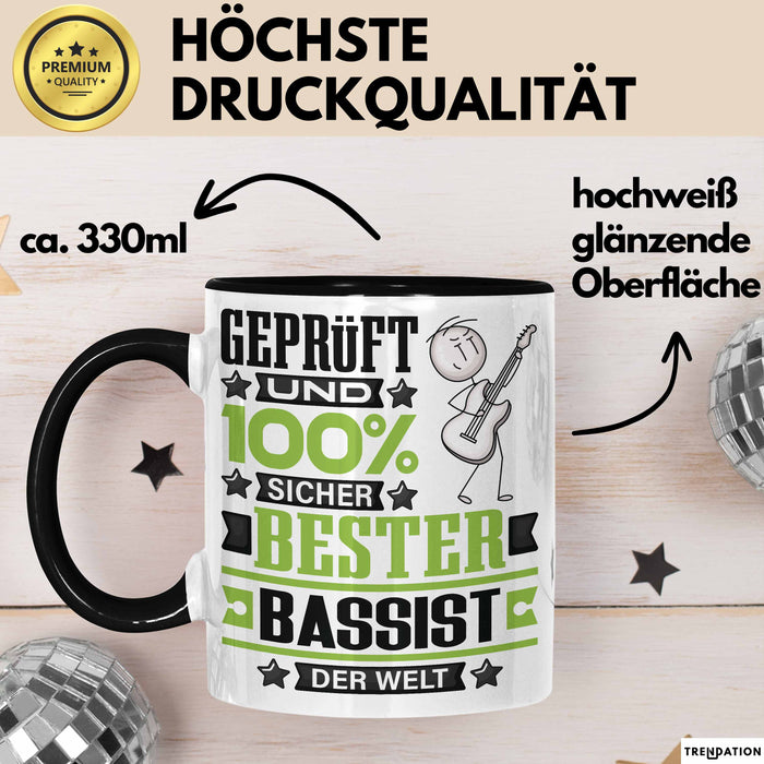 Bassist Geschenk Lustiger Spruch für Bassist Geschenkidee Bester Bassist Der Welt Schwarz Trendation