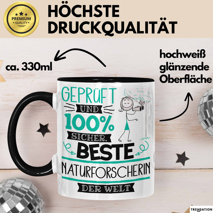 Beste Naturforscherin Der Welt Tasse Geschenk für Eine Naturforscherin Geprüft Und Sicher Geschenkidee Geburtstag Weihnachten Trendation