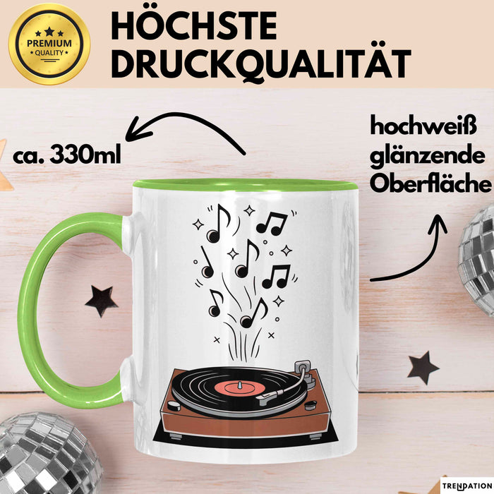 Vinyl Liebhaber Tasse Geschenk Lustige Geschenkidee Spruch Für Platten Sammler Grün Trendation