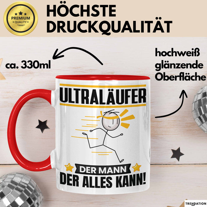 Ultraläufer Tasse Geschenk für Ultraläufer Der Mann Der Alles Kann Geschenkidee zum Geburtstag Rot Trendation