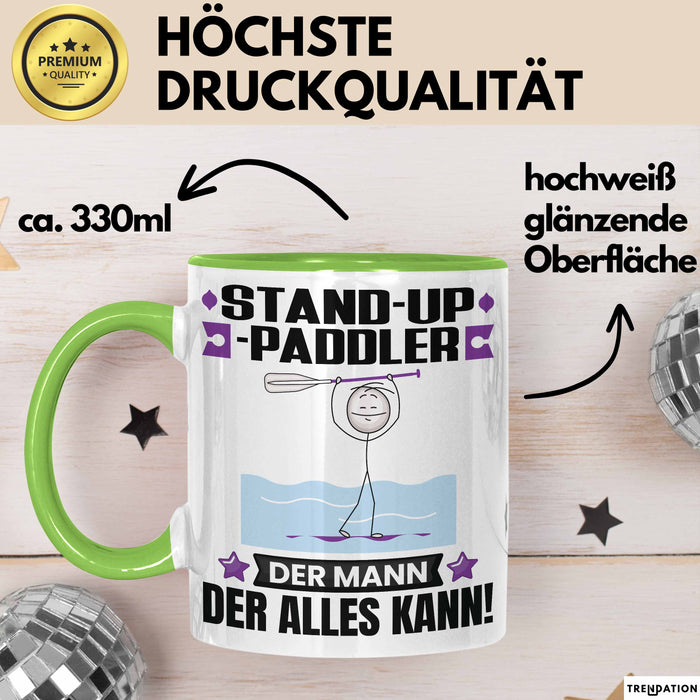 Stand-Up-Paddler Tasse Geschenk für Stand-Up-Paddler Der Mann Der Alles Kann Geschenkidee zum Geburtstag Grün Trendation