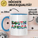 Südafrika Flagge Südafrikanisch Tasse Geschenk Lustige Geschenkidee Spruch Blau Trendation