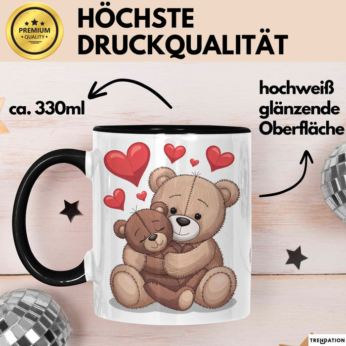 Teddybär Tierliebhaber Tasse Geschenk Lustige Geschenkidee Spruch Romantisches Herz Trendation