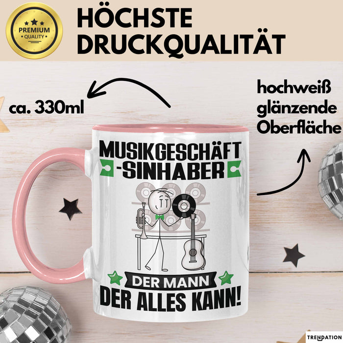 Musikgeschäftsinhaber Tasse Geschenk für Musikgeschäftsinhaber Der Mann Der Alles Kann Geschenkidee zum Geburtstag Rosa Trendation