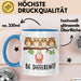 Eule Tierliebhaber Tasse Geschenk Lustige Geschenkidee Spruch Sei Anders Blau Trendation