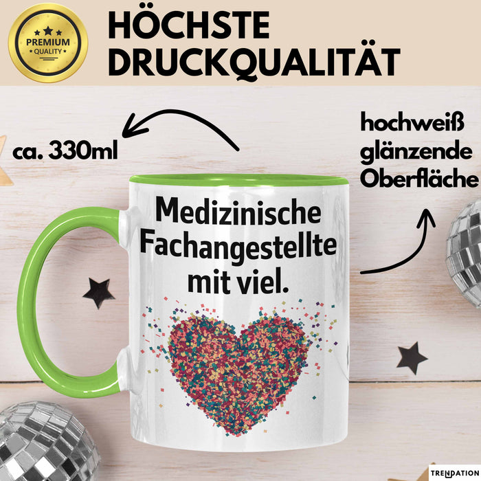 Medizinischer Assistent Arzt Tasse Geschenk Lustige Geschenkidee Spruch Medizinische Fachangestellte Mit Viel Heart Grün Trendation