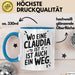 Claudia Tasse Geschenk Wo Eine Claudia Ist Ist Auch Ein Weg Geschenkidee Becher mit Name Blau Trendation