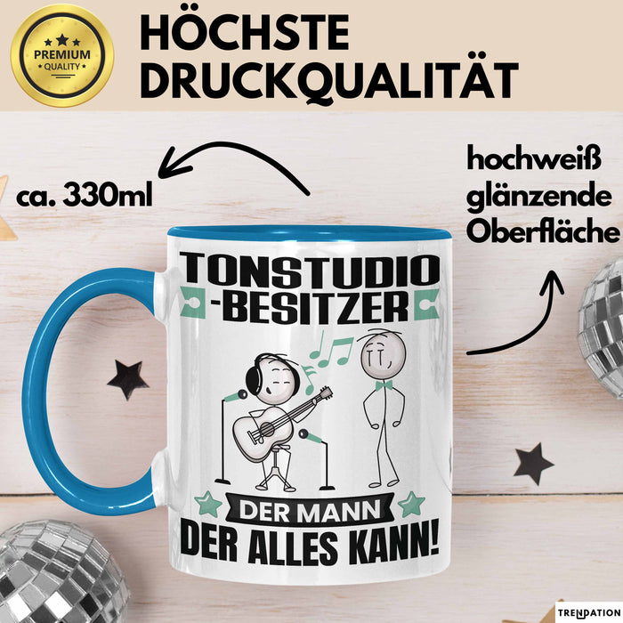 Tonstudio-Besitzer Tasse Geschenk für Tonstudio-Besitzer Der Mann Der Alles Kann Geschenkidee zum Geburtstag Blau Trendation