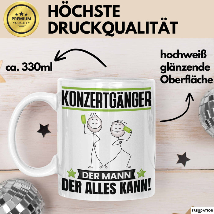 Konzertgänger Tasse Geschenk für Konzertgänger Der Mann Der Alles Kann Geschenkidee zum Geburtstag Weiß Trendation