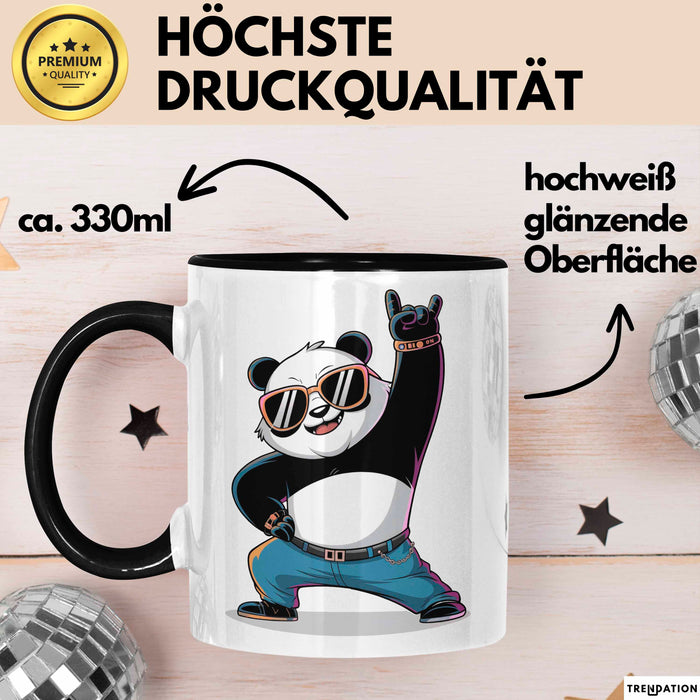 Panda Musiker Tasse Geschenk Lustige Geschenkidee Spruch Trendation
