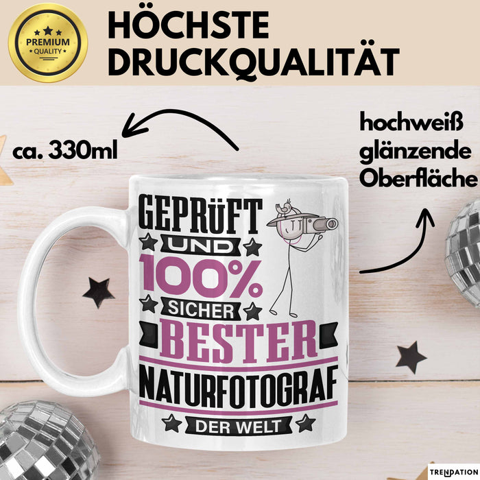 Naturfotograf Geschenk Lustiger Spruch für Naturfotograf Geschenkidee Bester Naturfotograf Der Welt Weiß Trendation