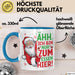 Weihnachtsmann Tasse Geschenk Ähh Ich Bin Nur Zum Essen Hier Weihnachtszeit Geschenkidee Kaffee-Becher Blau Trendation