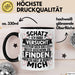 Valentinstag Tasse Geschenk für Ihn Sie Männer Für Paare Freundin Geschenkidee Kaffee-Becher Liebe Schatz Ich Hab Versucht Für Dich Das Geschenk Zu Finden Aber Du Hast Ja Bereits Mich Schwarz Trendation