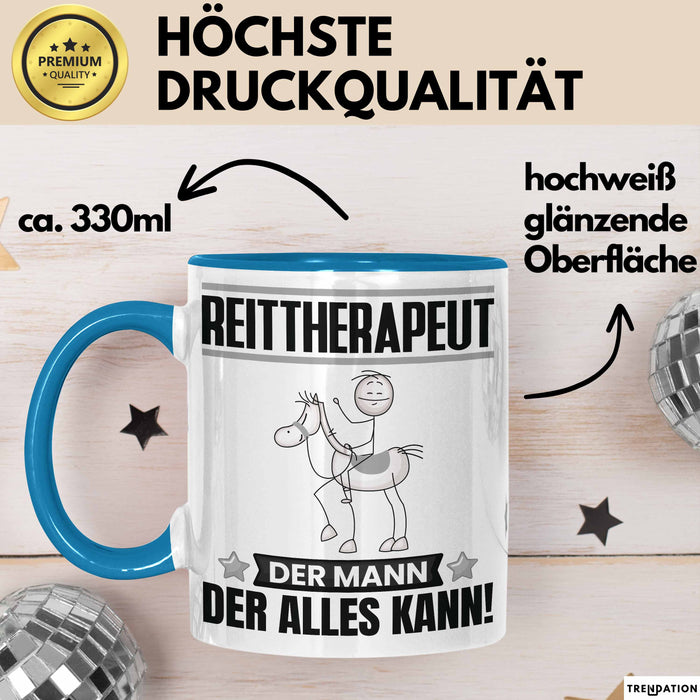 Reittherapeut Tasse Geschenk für Reittherapeut Der Mann Der Alles Kann Geschenkidee zum Geburtstag Blau Trendation