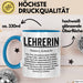 Unterricht Lehrer Wertschätzung Tasse Geschenk Lustige Geschenkidee Spruch Lehrerin Blau Trendation