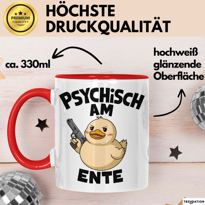 Sarkasmus Sarkastisch Tasse Geschenk Lustige Geschenkidee Spruch Psychisch Am Ente Rot Trendation