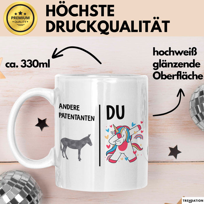 Patentante Tante Tasse Becher Geschenk Lustige Geschenkidee Spruch Andere Patentanten Weiß Trendation