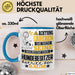 Hundebesitzer Geschenk Tasse Lustiger Spruch Erheben Sie Sich Der Hundebesitzer Betritt den Raum Blau Trendation