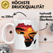Afrika Karte Nashorn Tasse Geschenk Lustige Geschenkidee Spruch Weiß Trendation