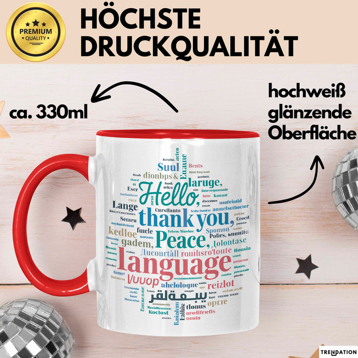 Übersetzer Tasse Geschenkidee für Sprachnerds Rot Trendation