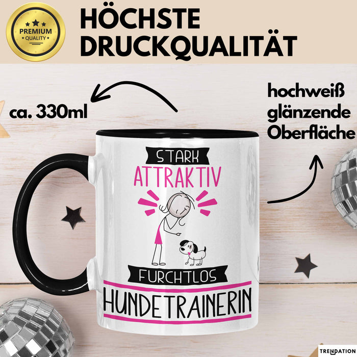 Hundetrainerin Tasse Geschenk Becher Stark Attraktiv Furchtlos Hundetrainerin Lustige Geschenkidee Trendation