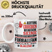 Fußballfan Geschenk Tasse Lustiger Spruch Erheben Sie Sich Der Fußballfan Betritt den Raum Weiß Trendation