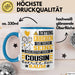 Cousin Geschenk Tasse Lustiger Spruch Erheben Sie Sich Der Cousin Betritt den Raum Blau Trendation