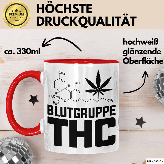 Kiffer Blutgruppe Thc Gras Tasse Geschenk Cannabis Kiffer Geschenkidee