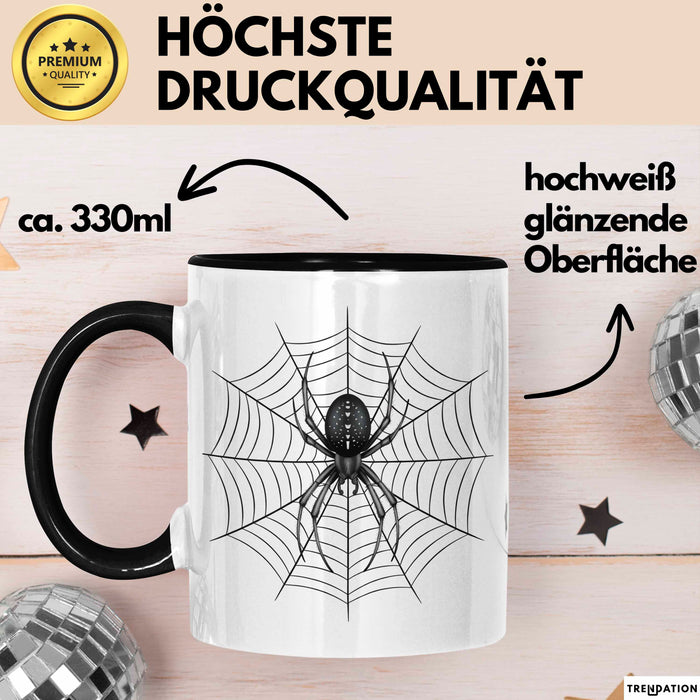 Spinne Vogelspinne Tier Tasse Geschenk Lustige Geschenkidee Spruch Schwarz Trendation