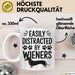 Dackel Tasse Geschenk Easily Distracted By Wieners Geschenkidee Hund Lustig Weiß Trendation