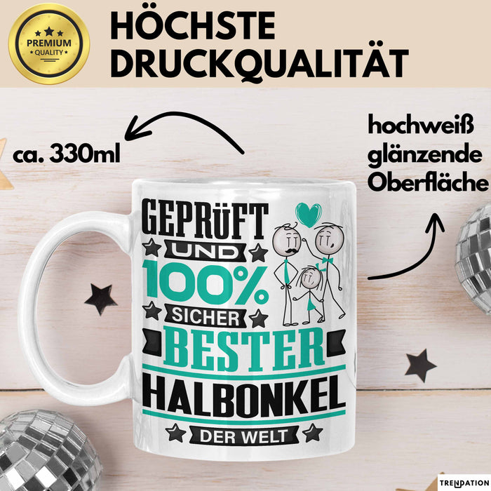 Halbonkel Geschenk Lustiger Spruch für Halbonkel Geschenkidee Bester Halbonkel Der Welt Weiß Trendation